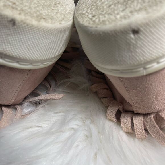 ASOS made in Italy leather suede light pink lace up fringe ankle boots EUR SZ41 - Picture 14 of 14